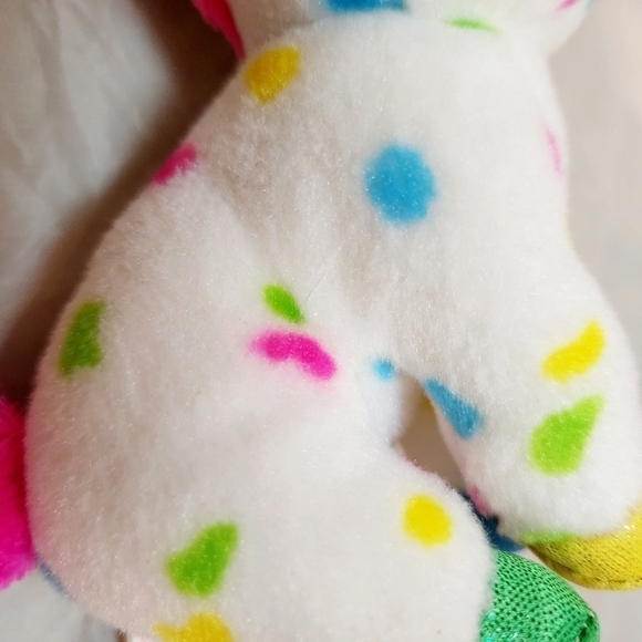 TY Harmonie White Rainbow Spotted Unicorn Plush Stuffed Animal Sparkle Eyes EUC - Picture 7 of 11